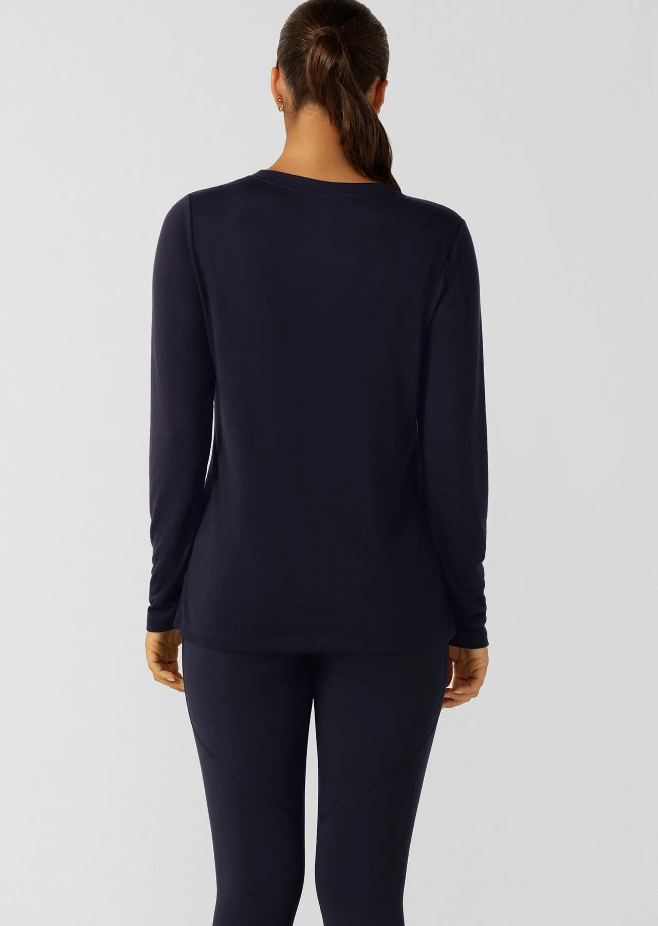 Lotus Long Sleeve Top | Midnight Blue