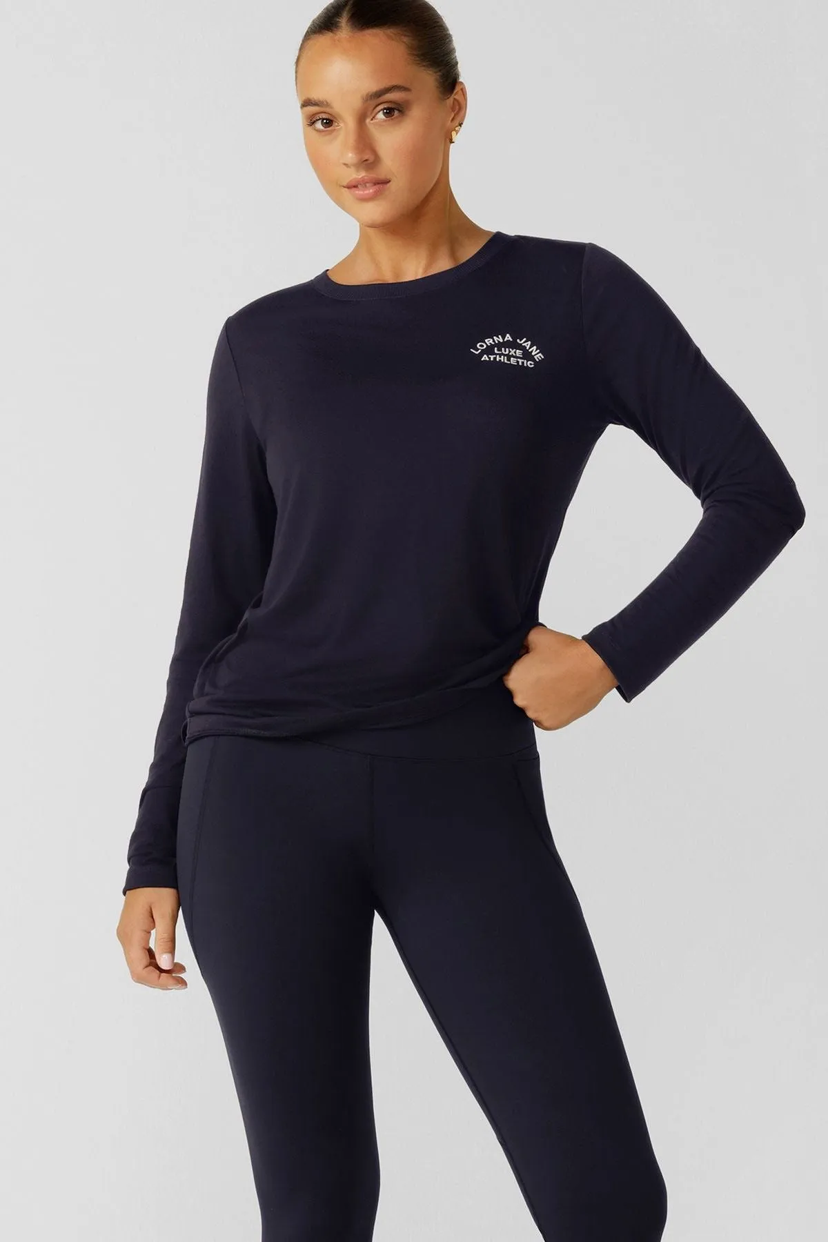 Lotus Long Sleeve Top | Midnight Blue