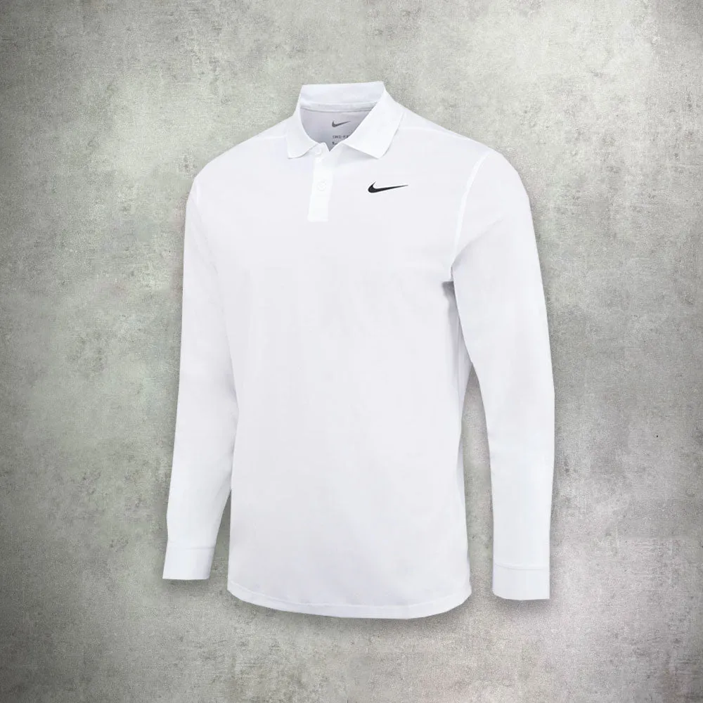 Nike Dri-FIT Victory Solid Long Sleeve Polo White