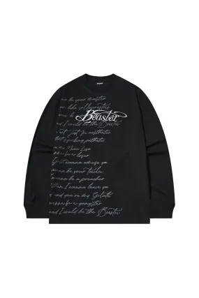 Print Long-sleeved T-shirt-Black