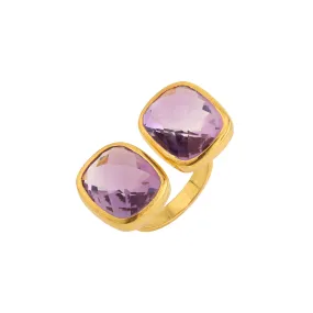 Ring - Double Amethyst Faceted