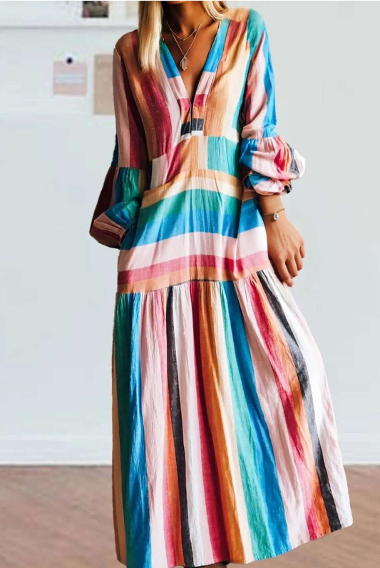 Shades of Fall  Boho Maxi Dress