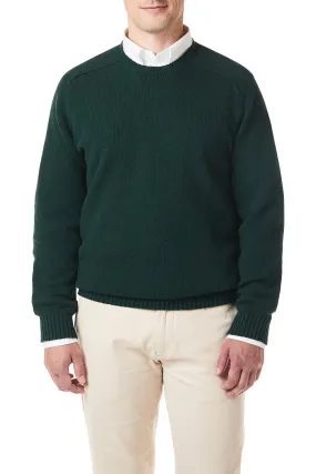 Shetland Crew Neck Sweater Tartan Green