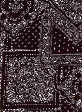 SUPER SOFT POLYESTER SPANDEX DBP / DTY BRUSHED PAISLEY BANDANA BOHO [NFF210119B-009]