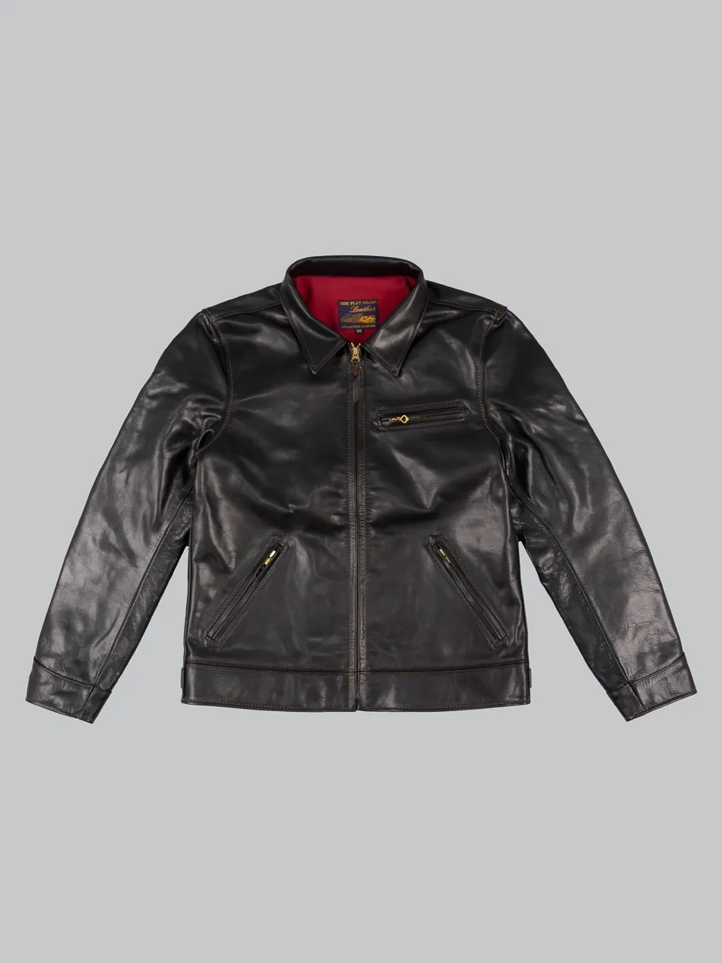 The Flat Head FN-LJ-HS001 Horsehide Single Rider's Jacket Black Aniline