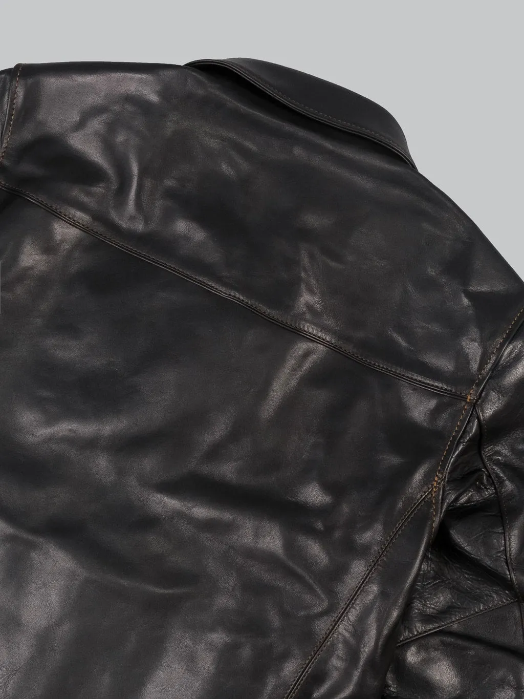 The Flat Head FN-LJ-HS001 Horsehide Single Rider's Jacket Black Aniline