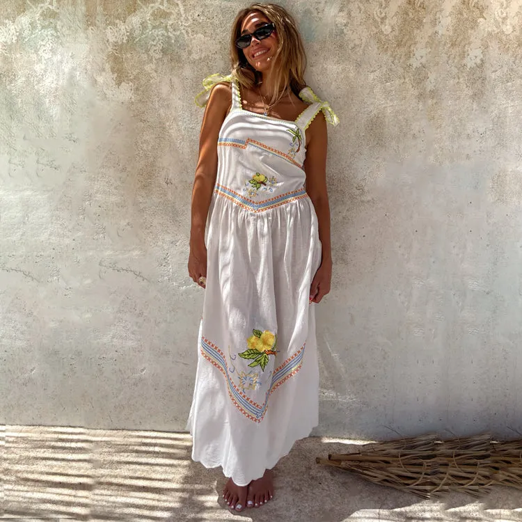 White Corfu Midi Dress